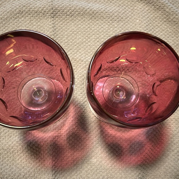 Bartlett Collins Cranberry Ruby Red Goblets set of 2 - Picture 4 of 5